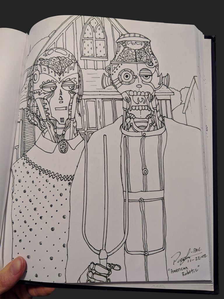 illustration american gothic sketch corrected 1